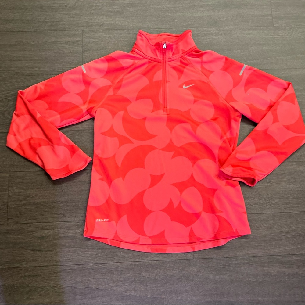 Nike Running Element Girls pink 1/4 zip pullover. Size large